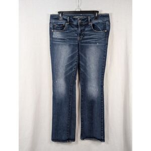 American Eagle Outfitters Kick Boot Stretch Jeans Blue Women's Size 12 Long